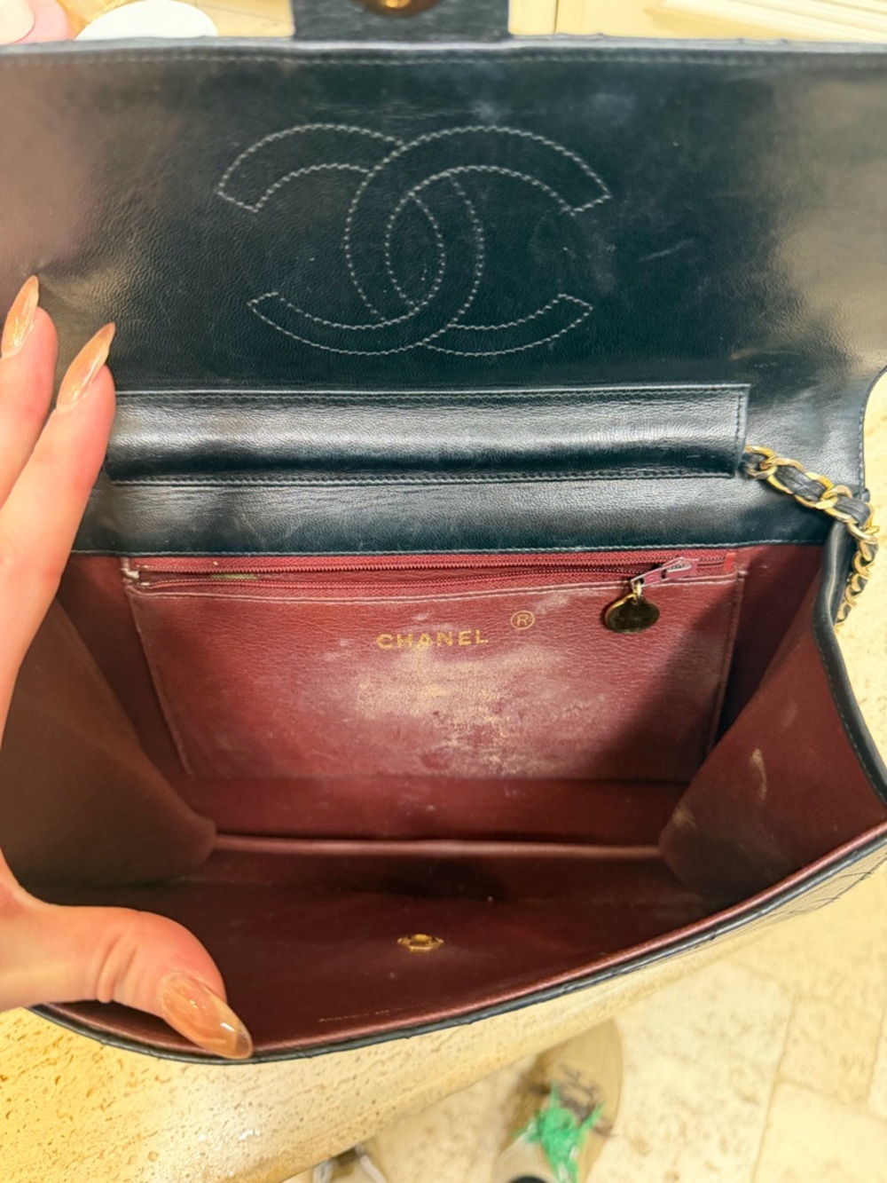 CHANEL Black Quilted Lambskin Crossbody with Gold CC Hardware - Picture 8 of 12